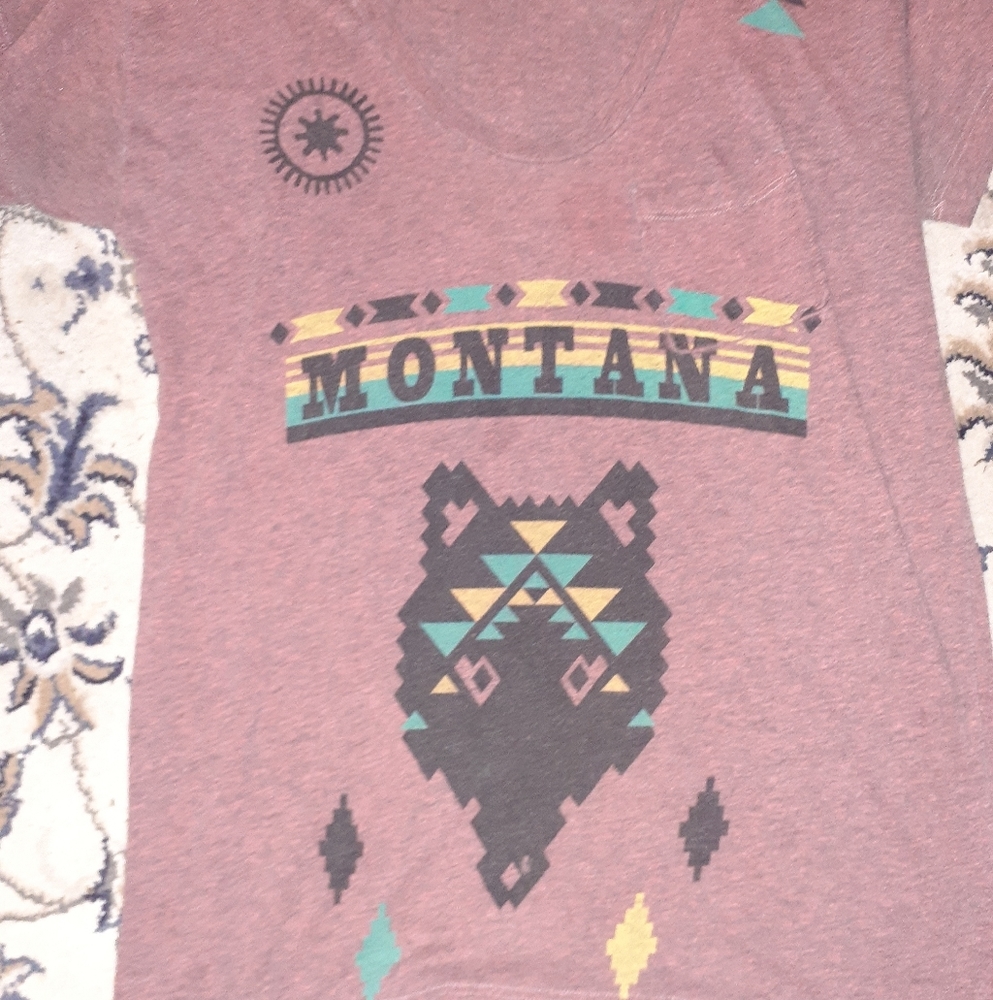 Retro Boho Long Tshirt Maroon